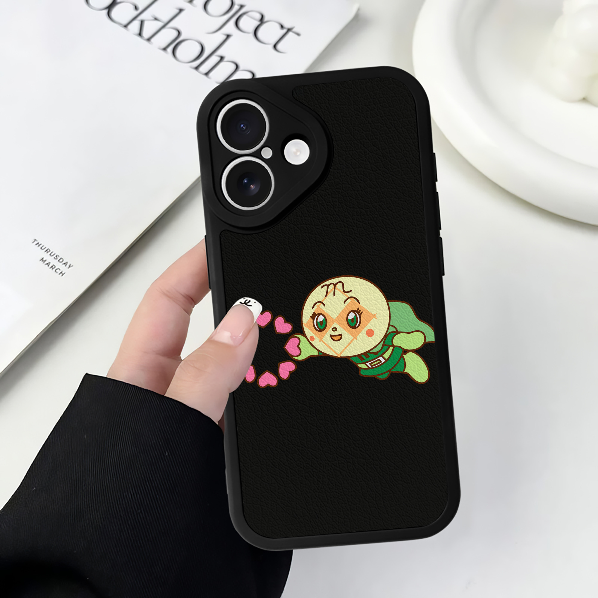 （画像用） アンパンマン Anpanman 【iPhone 16シリーズ対応】シリコンスマホケース（レザー調） 材質：シリコン